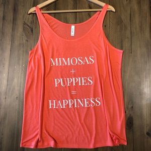 Mimosas + Puppies make me happy tank top